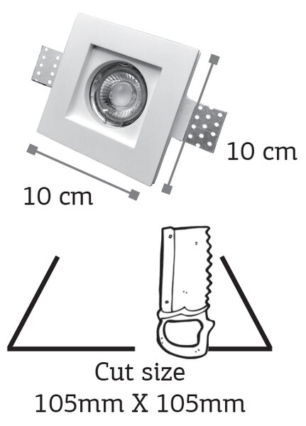 InLight Χωνευτό σποτ λευκό από γύψο 1XGU10 D:10cm (Χ0005)