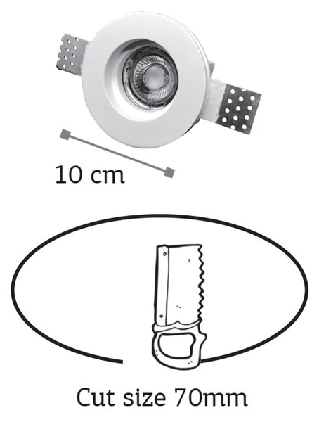 InLight Χωνευτό σποτ λευκό από γύψο 1XGU10 D:10cm (Χ0006)