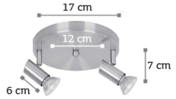 InLight Επιτοίχιο σποτ από μέταλλο σε νίκελ ματ απόχρωση 2XGU10 D:17cm (9075-2Φ-Νίκελ Ματ)