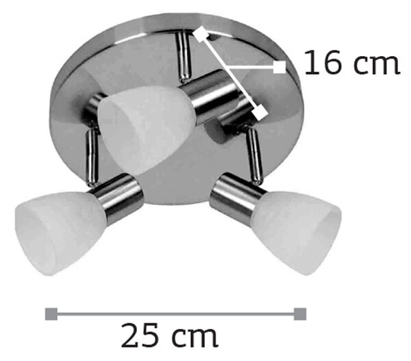 InLight Επιτοίχιο σποτ από μέταλλο σε νίκελ ματ απόχρωση 3XE14 D:25cm (9064-3Φ-Νίκελ Ματ)