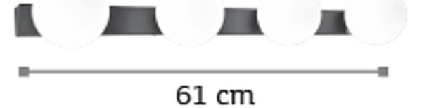 InLight Επιτοίχιο φωτιστικό από μαύρο μέταλλο και λευκή οπαλίνα 4XG9 D:61cm (43422-4)