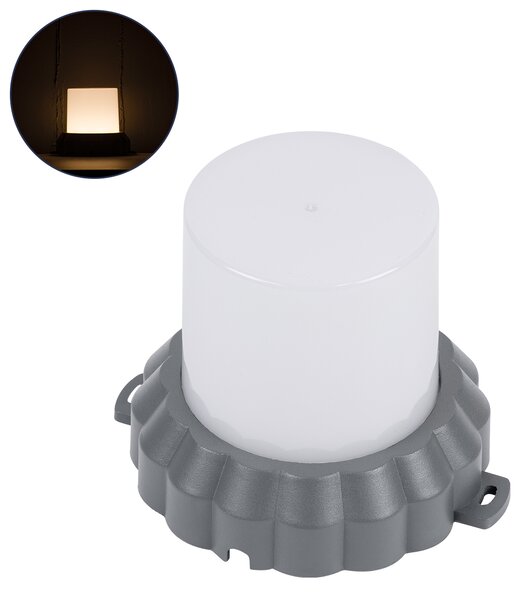 GloboStar® WALLLIGHT-MONA 90629 Φωτιστικό Τοίχου - Απλίκα Point Light LED 12W 1320lm 360° DC 24V Αδιάβροχο IP65 Φ13 x Υ12.5cm Θερμό Λευκό 3000K - Γκρι Ανθρακί - 3 Years Warranty