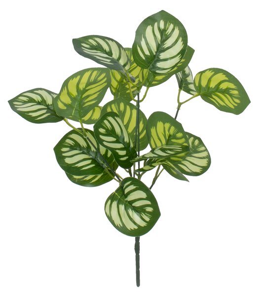 GloboStar® GREEN PEPEROMIA 78286 Τεχνητό Φυτό Πεπερόμια Πράσινη - Μπουκέτο Διακοσμητικών Φυτών - Κλαδιών με Φύλλωμα Πράσινο - Λευκό Υ33cm