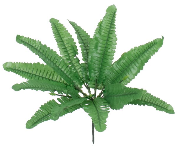 GloboStar® BOSTON FERN SMALL 78291 Τεχνητό Φυτό Φτέρη Βοστώνης Μικρή - Μπουκέτο Διακοσμητικών Φυτών - Κλαδιών με Φύλλωμα Πράσινο Υ30cm