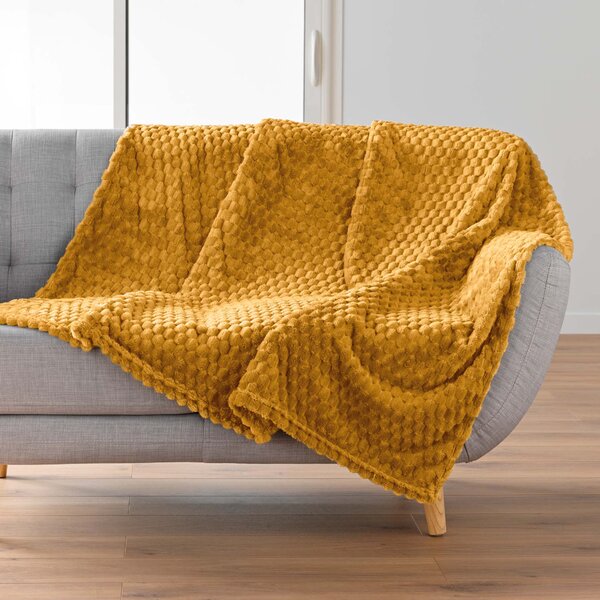 Κουβέρτα Καναπέ Fleece (125x150) L-C Mini Frosty Ocre 1612817
