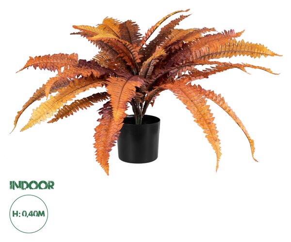 GloboStar® Artificial Garden BLOODY FERN 20057 Τεχνητό Διακοσμητικό Φυτό Αιματόφυλλη Φτέρη Υ40cm