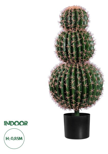 GloboStar® Artificial Garden FEROCACTUS 20137 Τεχνητό Διακοσμητικό Φυτό Φερόκακτος Υ85cm