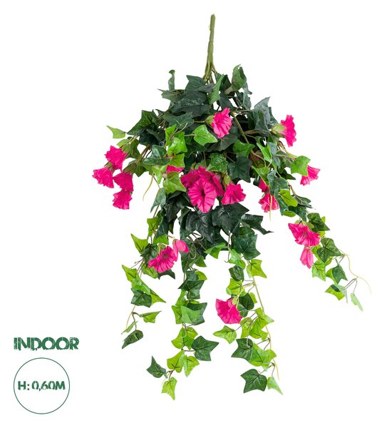 GloboStar® Artificial Garden BOUGAINVILLEA HANGING BRANCH 20240 Τεχνητό Διακοσμητικό Κρεμαστό Φυτό Μπουκαμβίλια Υ60cm