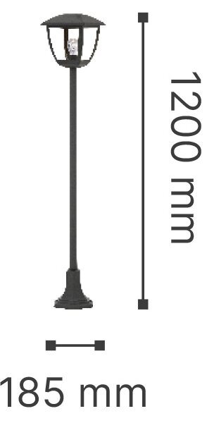 It-Lighting Avalanche 1xE27 Outdoor Pole Light Black D:120cmx18.5cm (80500114)