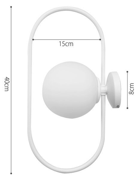 InLight Επιτοίχιο φωτιστικό σε λευκή απόχρωση και λευκή οπαλίνα 1XG9 D:40cm (43038-WH)