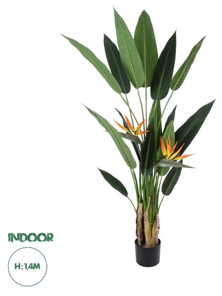 GloboStar® Artificial Garden STRELITZIA REGINAE 20032 Τεχνητό Διακοσμητικό Φυτό Στρελίτσια - Πουλί του Παραδείσου Υ140cm