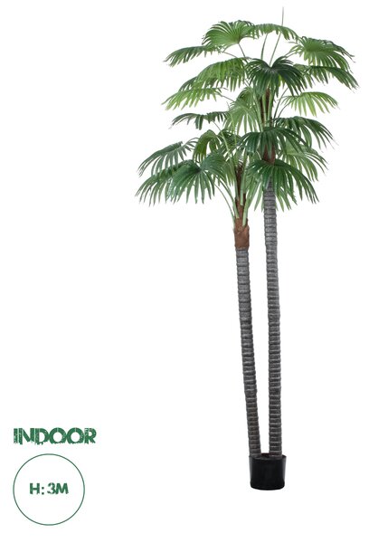 GloboStar® Artificial Garden PALM TREE 20086 Τεχνητό Διακοσμητικό Φυτό Φοινικόδεντρο Βεντάλια Υ300cm