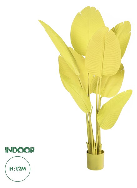 GloboStar® Artificial Garden YELLOW STRELITZIA 20367 Τεχνητό Διακοσμητικό Φυτό Κίτρινη Στερλίτσια Υ120cm