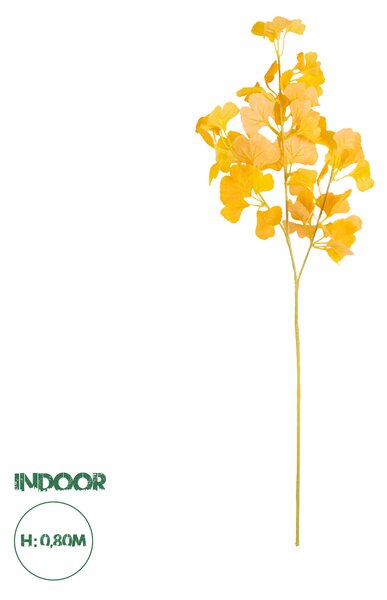 GloboStar® Artificial Garden GINKGO BRANCH 20260 Τεχνητό Διακοσμητικό Κλαδί Γκίγκο Π22 x Υ80cm