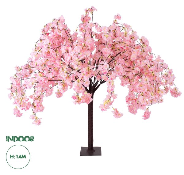 GloboStar® Artificial Garden PINK CHERRY BLOSSOM TREE 20359 Τεχνητό Διακοσμητικό Δέντρο Ροζ Άνθος Κερασιάς Υ140cm