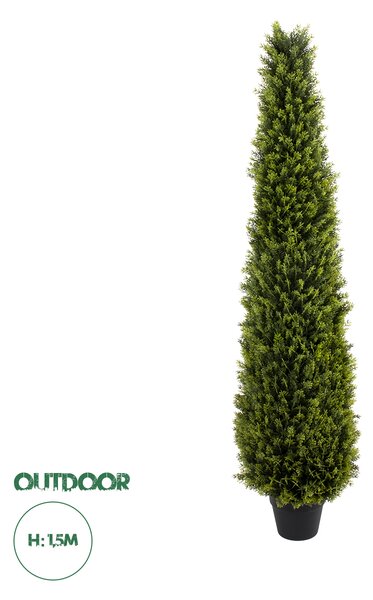 GloboStar® Artificial Garden CYPRESSUS SEMPERVIRENS 20395 Τεχνητό Διακοσμητικό Φυτό Μεσογειακό Κυπαρίσσι Υ150cm