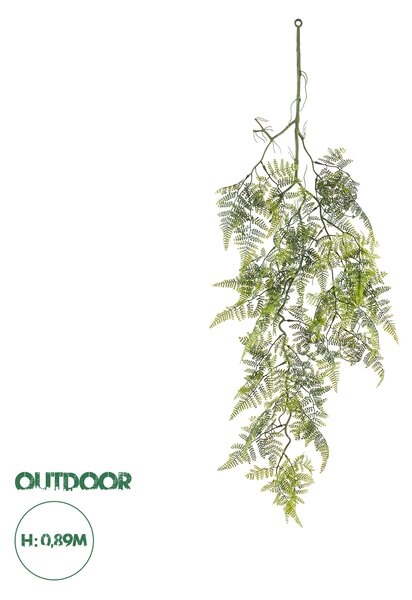 GloboStar® Artificial Garden FERN HANGING BRANCH 20410 Τεχνητό Διακοσμητικό Κρεμαστό Φυτό Φτέρη Υ89cm