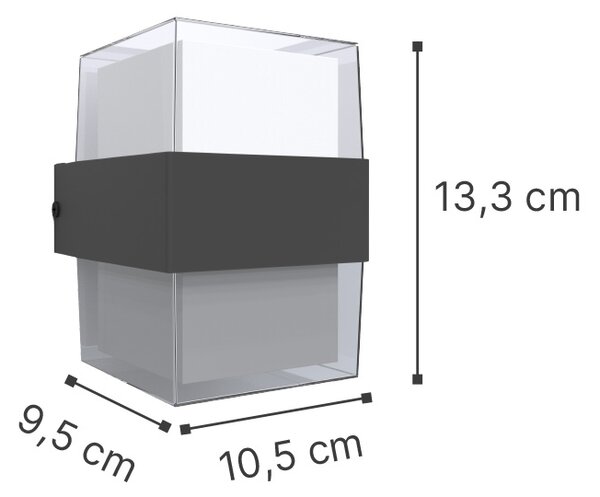 It-Lighting Louise LED 8W 3000K Outdoor Wall Lamp Anthracite D:10,5cmx13,3cm (80203341)