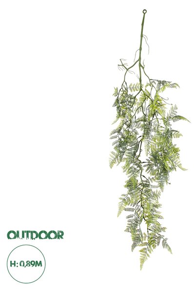 GloboStar® Artificial Garden FERN HANGING BRANCH 20413 Τεχνητό Διακοσμητικό Κρεμαστό Φυτό Φτέρη Υ89cm