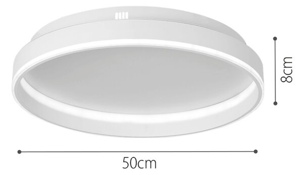 InLight Πλαφονιέρα οροφής LED 65W 3CCT από λευκό μέταλλο και ακρυλικό D:50cm (42032-White)