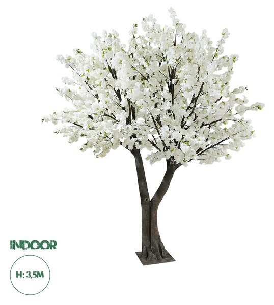 GloboStar® Artificial Garden BIANCA CHERRY BLOSSOM TREE 20362 Τεχνητό Διακοσμητικό Δέντρο Λευκό Άνθος Κερασιάς Υ350cm