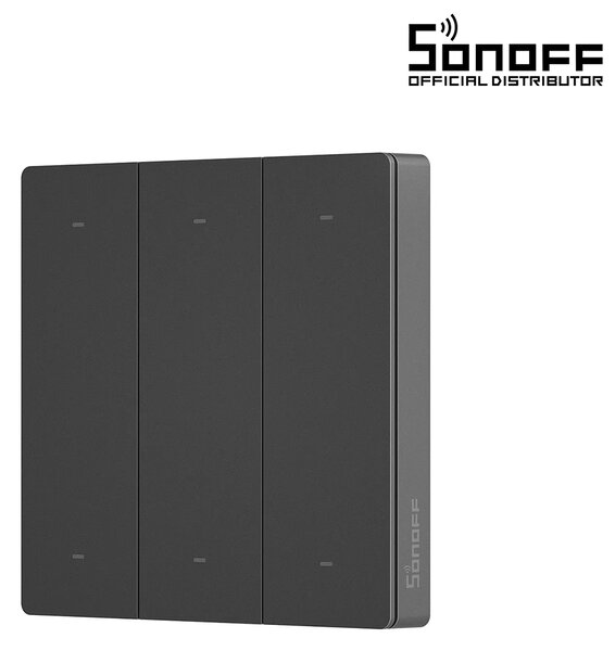 GloboStar® 80093 SONOFF R5-3C Free Wiring eWeLink Remote Switchman Smart Wall Stick-On Switch WiFi With 2 x Battery 3V 2032 3 Way