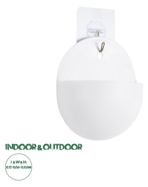 GloboStar® Artificial Garden LYON 20551 Διακοσμητικό Πλαστικό Κασπώ Γλάστρα - Flower Pot Λευκό Μ12 x Π6 x Υ13.5cm