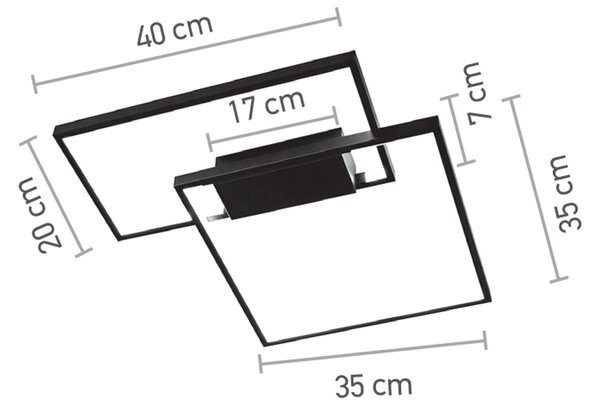 InLight Πλαφονιέρα οροφής LED 38W 3000Κ σε μαύρη απόχρωση D:45cm (6065-BL)