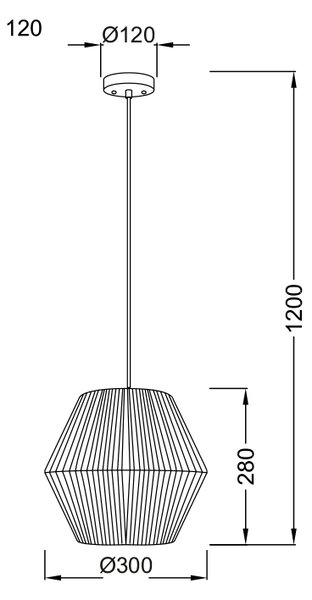 ΚΡΕΜΑΣΤΟ Φ/Σ 1ΧΕ27 ΣΧΟΙΝΙ ΛΕΥΚΟ Φ30ΧΗ120CM PERU