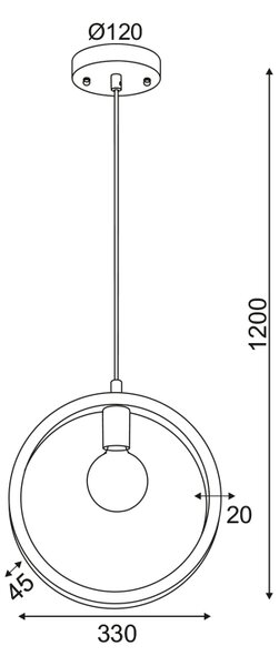 ΚΡΕΜΑΣΤΟ Φ/Σ 1ΧΕ27 ΤΣΙΜΕΝΤΟ ΚΥΚΛΟΣ Φ33XH120CM LION