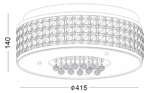 ΟΡΟΦΗΣ ΚΡΥΣΤΑΛΛΟ Φ41,5CM 5ΧG9 ETNA