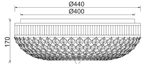 ΟΡΟΦΗΣ Φ/Σ 5ΧΕ14 ΚΡΥΣΤΑΛΛΟ+ΝΙΚΕΛ Φ44ΧΗ17CM ROSE