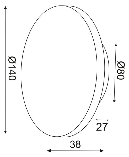 ΕΠΙΤ Φ/Σ LED 5W 3000Κ ΑΠΟΧΡ.ΣΚΟΥΡ ΞΥΛΟΥ MDF ΚΥΚΛ Φ14XH3,6CM ECLIPSE