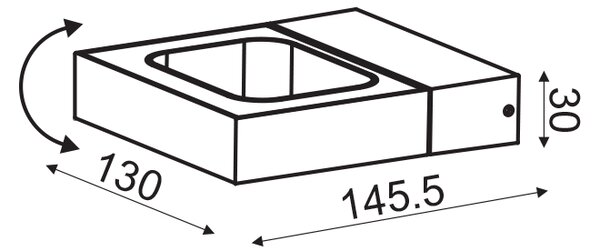 ΕΠΙΤΟΙΧΟ Φ/Σ LED 6W 3000K ΑΛΟΥΜΙΝΙΟ ΜΑΥΡΟ 14,5X13X3CM CYCLOP