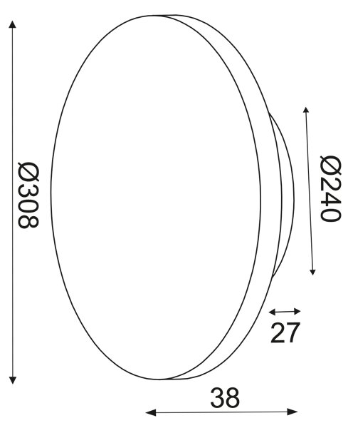 ΕΠΙΤOIXO Φ/Σ LED 15W 3000Κ 1200LM TERRAZZO MDF ΚΥΚΛΟΣ Φ30ΧΗ3,6CM ECLIPSE