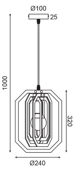 ΚΡΕΜΑΣΤΟ Φ/Σ 1ΧΕ27 ΣΚ.ΚΑΦΕ ΔΕΡΜΑ MDF D24XH100CM TRITON