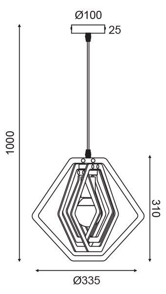 ΚΡΕΜΑΣΤΟ Φ/Σ 1ΧΕ27 ΣΚ.ΚΑΦΕ ΔΕΡΜΑ MDF D34XH100CM TRITON