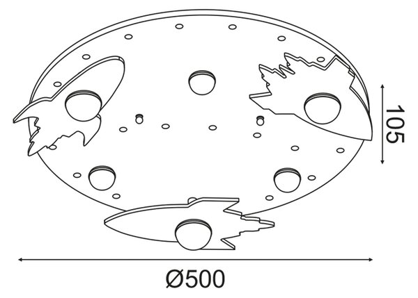 ΟΡΟΦΗΣ Φ/Σ LED 18W 3000K 1440LM ΔΙΑΣΤΗΜΑ MDF D50XH11CM NASA