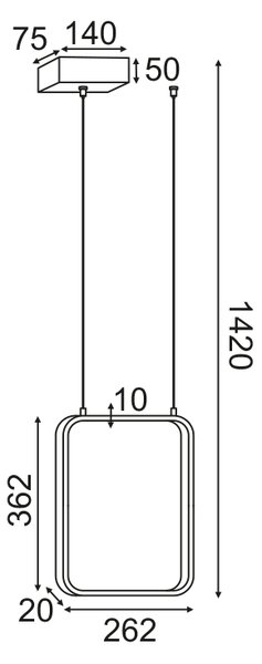 ^ΚΡΕΜΑΣΤΟ Φ/Σ LED 15W 3000K 1390LM ΛΕΥΚΟ ΜΕΤΑΛΛΙΚΟ 26X14XH142CM SYMETRIA