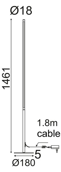 ^ΕΠΙΔΑΠΕΔΙΟ Φ/Σ LED 18W 3000K 920LM ΛΕΥΚΟ ΑΛΟΥΜΙΝΙΟ DIMMER ΑΦΗΣ D18ΧD1,8ΧΗ146CM AVENUE