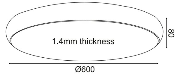 ^ΟΡΟΦΗΣ Φ/Σ LED 54W 4320LM 3000K ΜΑΥΡΟ ΜΕΤ/ΚΟ D60XH8CM KALLISTA