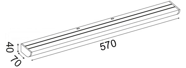 ^ΕΠΙΤΟΙΧΟ Φ/Σ LED 12W 3000K 780LM ΜΑΥΡΟ ΑΛΟΥΜΙΝΙΟ IP44 57X7X4CM KLARA