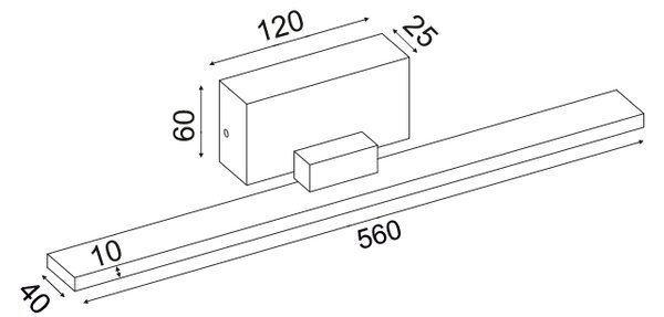 ^ΕΠΙΤΟΙΧΟ Φ/Σ LED 16W 3000K 1040LM ΛΕΥΚΟ ΜΕΤ/ΚΟ IP44 56X7X7CM CHLOE