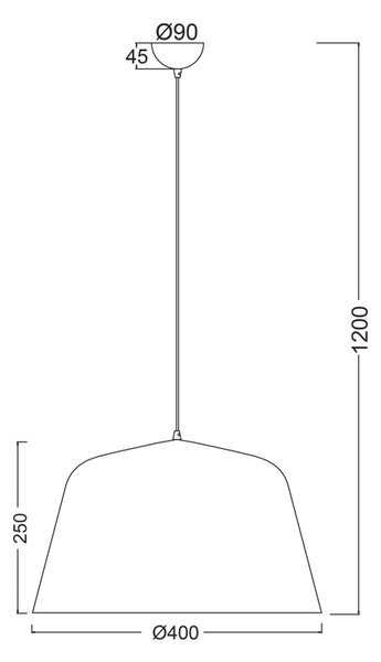 ΚΡΕΜΑΣΤΟ Φ/Σ 1ΧΕ27 ΜΕΤΑΛΛΙΚΟ ΜΑΥΡΟ Φ40ΧΗ120CM PALLADA