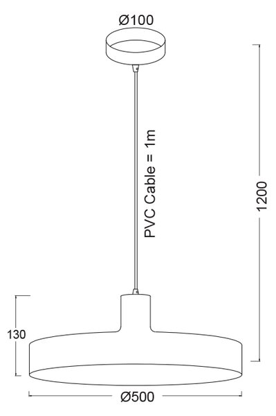 ΚΡΕΜΑΣΤΟ Φ/Σ 1ΧΕ27 ΜΕΤΑΛΛΙΚΟ ΛΕΥΚΟ Φ50ΧΗ120CM DOMENICA