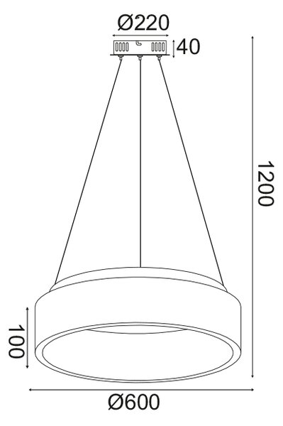 ^ΚΡΕΜΑΣΤΟ Φ/Σ LED 48W 3000K 2630LM ΛΕΥΚΟ ΜΕΤΑΛΛΙΚΟ D60XH120CM APOLLO