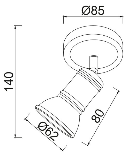 ΕΠΙΤΟΙΧΟ Φ/Σ 1ΧGU10 ΑΝΤΙΚΕ ΛΕΥΚΟ ΜΕΤΑΛΛΙΚΟ 8X8X14CM BRULEE