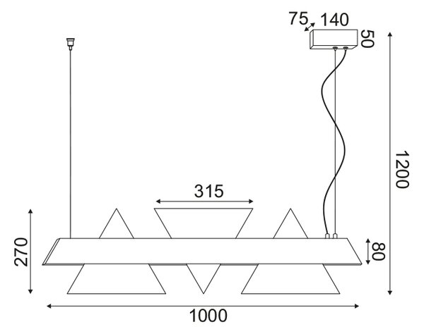 ^ ΚΡΕΜΑΣΤΟ Φ/Σ LED 18W 3000K 1960LM ΜΕΤ/ΚΟ ΜΑΥΡΟ+ΑΚΡΥΛΙΚΟ 7,5X100XH120CM ARMSTRONG