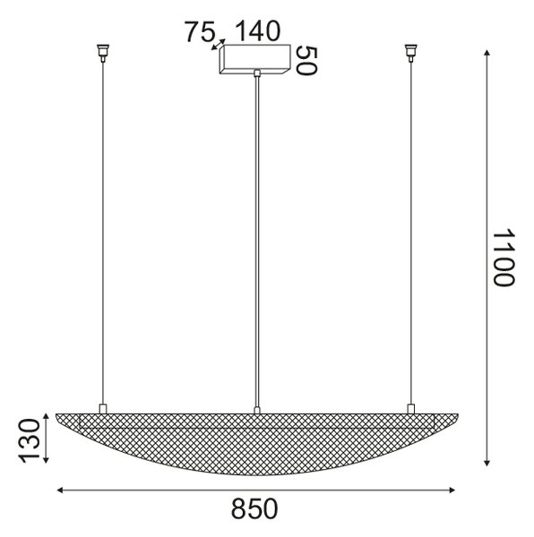 ^ ΚΡΕΜΑΣΤΟ Φ/Σ LED 18W 3000K 1960LM ΜΕΤ/ΚΟ ΜΑΥΡΟ 40X85XH110CM MICHELLE