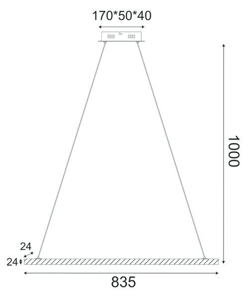 ΚΡΕΜΑΣΤΟ Φ/Σ LED 13W 3000K 1300LM CANELA ΞΥΛΟ+ΛΕΥΚΟ ΜΕΤ/ΚΟ 83,5X8XH100CM